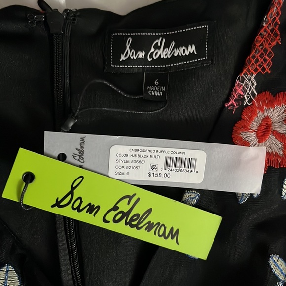 NWT Sam Edelman Floral Embroidered Mesh Sheath Dress - Picture 8 of 9